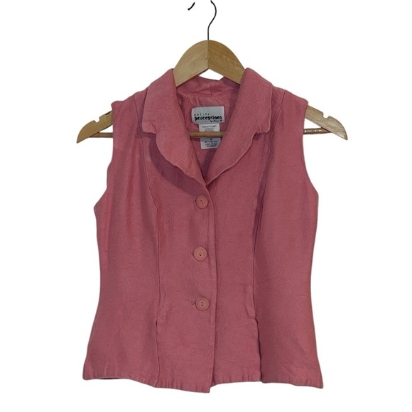 Perceptions Tops - Vintage Pink Top, sleeveless jacket, 4P